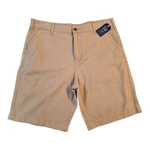 Classic Tan Flat Front Men's Shorts, Size 38